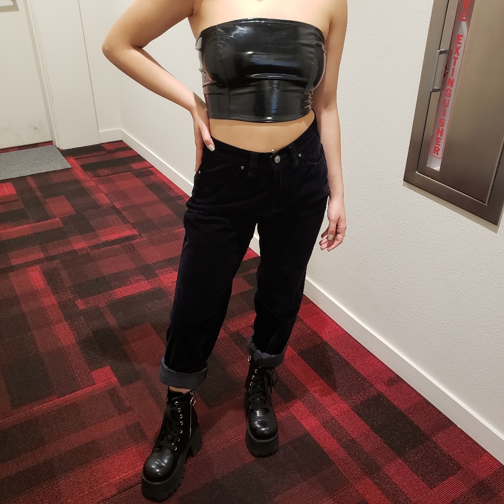 Versace velvet mom jeans